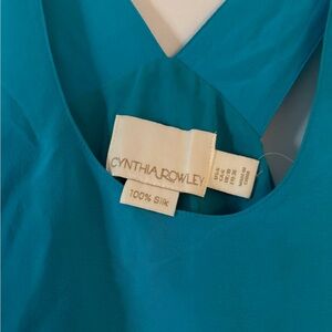 Cynthia Rowley Green Sleeveless V-Neck Dress